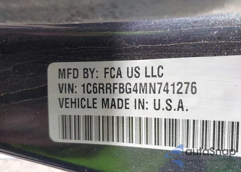 2021 Ram 1500 Big Horn 4X4 6'4 Box z USA, uszkodzony, nr VIN 1C6RRFBG4MN741276
